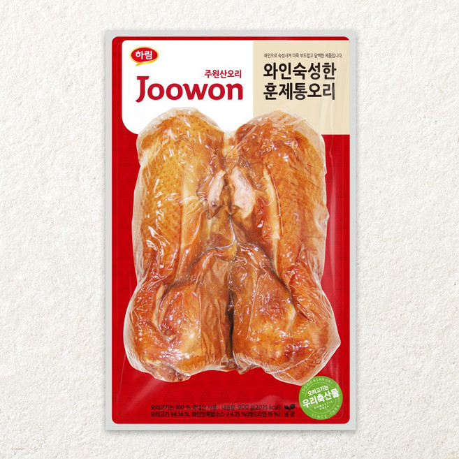 하림 주원산오리 와인숙성한 훈제통오리 900 g, 900g, 1개
