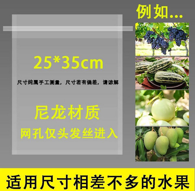 水果套袋防鳥防蟲專用網袋 尼龍材質 保護果實, 1個, 25X35厘米加密防蟲袋 /50個