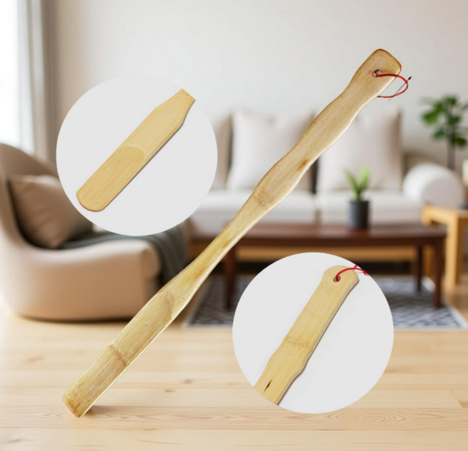 뱀부테라피 스틱 대나무 마사지봉 경락 밀대 괄사 긁개 발마사지기, 3개