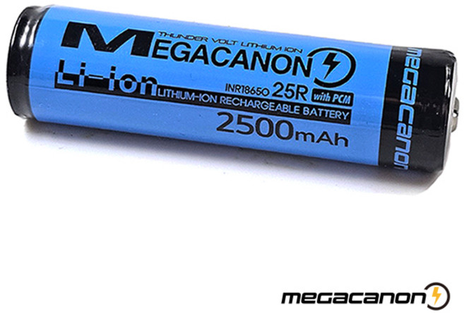 메가캐논 18650 삼성SDI INR18650-25R 보호회로 MEGACANON 2500mAh, 플랫(와이드), 1개
