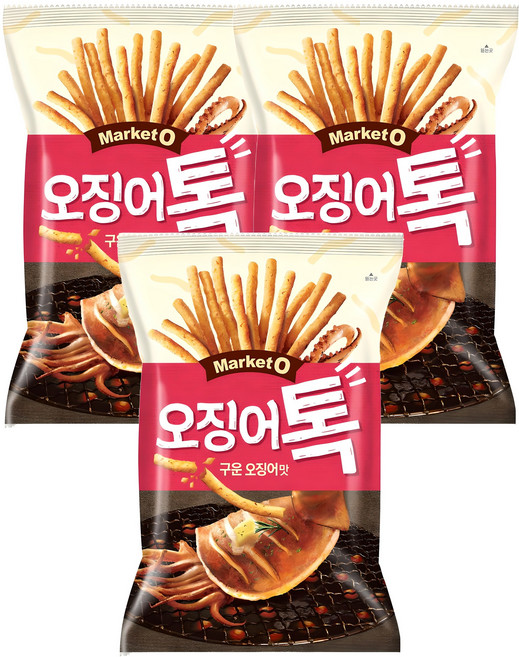 마켓오 오징어톡 구운 오징어맛, 80g, 3개