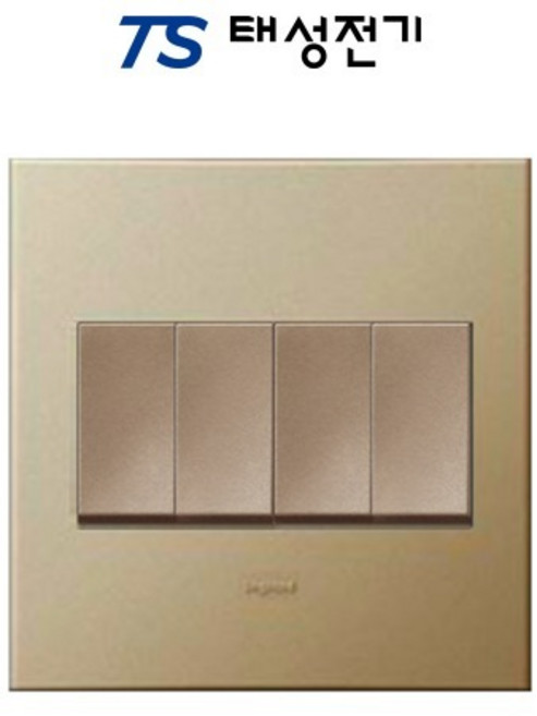 태성전기 르그랑 아테오 상하 4구 스위치 샴페인 원톤, 1개