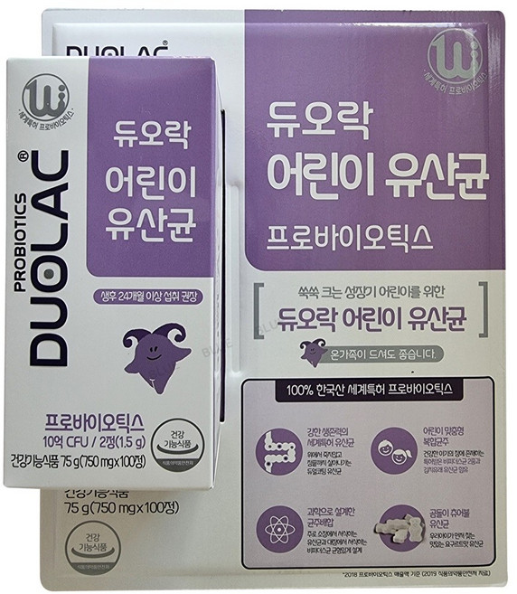 듀오락 키즈 유산균 750mg*100정, 100정, 1개