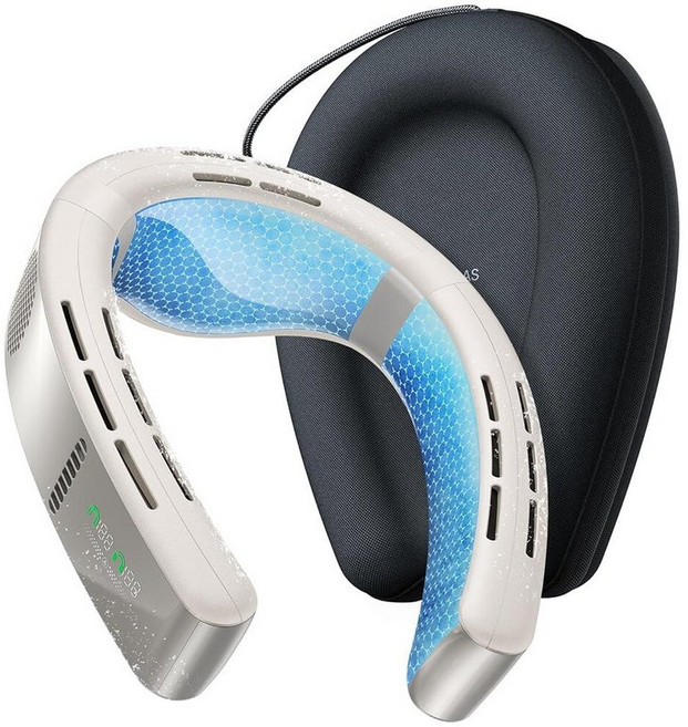 TORRAS COOLiFY Cyber AI 넥 에어컨 궁극의 몰입형 쿨링 휴대용 목 선풍기 【최고의 시원하고 최대 냉각 영역】 차가운 공기를 불어 넣는 넥 쿨러 넥 팬 충전식, 아이보리