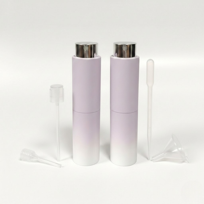 로젠스 파스텔감성 데일리템 휴대용 스프레이 향수 공병 소분키트4종, 2개, 라일락색