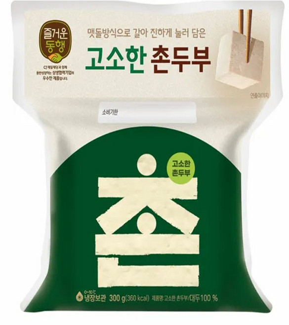 (냉장)[즐거운동행]고소한촌두부, 1개, 300g