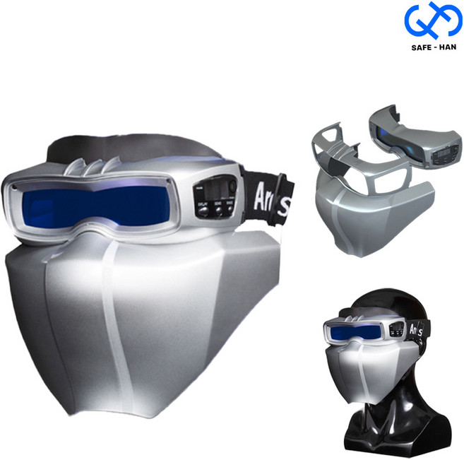 국산 자동용접면 아크쉴드2 에어 고글형 다목적(용접 절단 그라인드 레이저용접), 아크쉴드2에어 - 블랙
