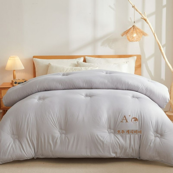 EcoVibe 모던 심플100% 호주 캐시미어 이불 캐시미어 함유량 100% 왕훙 두텁게 하다 양모이불 겨울이불, 회색