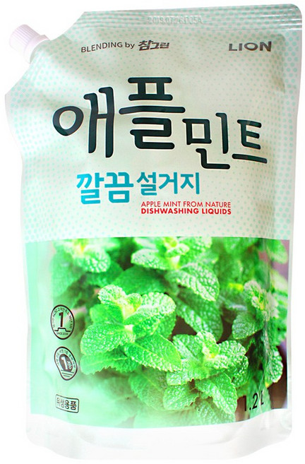 참그린 애플민트 깔끔설거지 1.2L, 1개