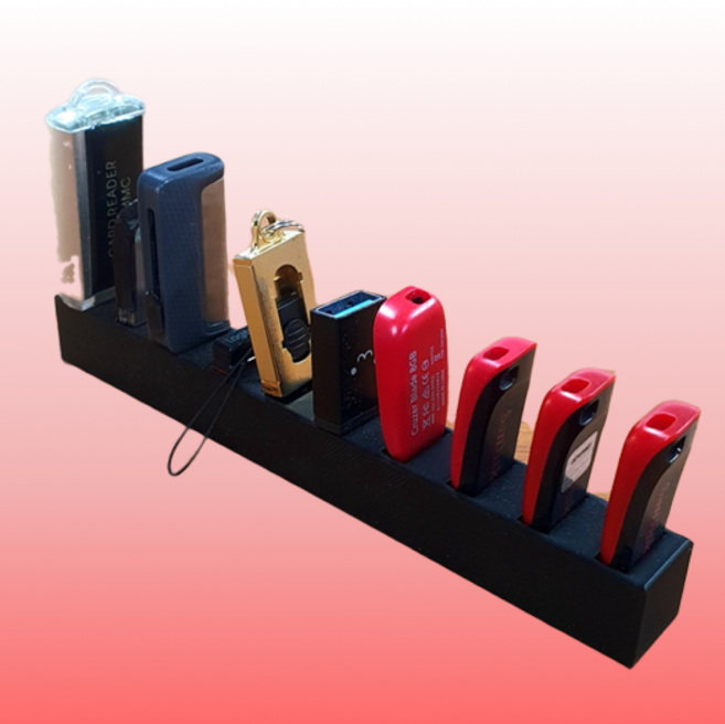 usb 꽂이 홀더 정리함 보관함 10구, 검정, 1개