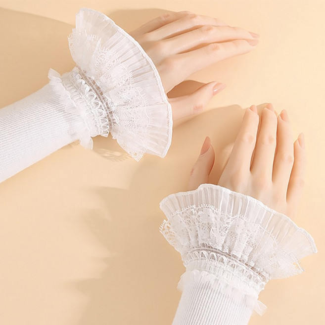 자외선차단장갑 나들이 등산 여행 니트 보온 짧은 레이스 팔토시 1+1