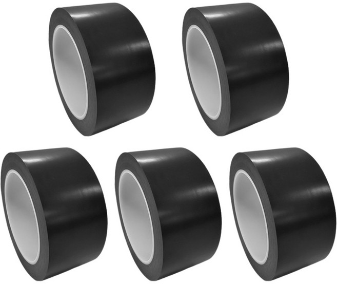 프로테이프 라인테이프 48mm*30M 검정 5개 바닥라인테이프 PVC 안전 경계 주차표시 구획 동선 사선