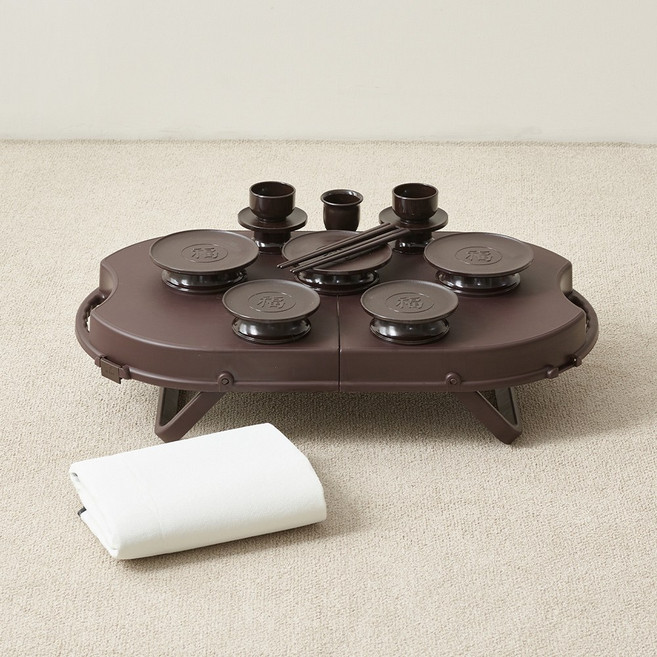 휴대용 제기세트 성묘용 제기 그릇 14p 산소 차례상 제사상 성묘상, 1개, 접시5p,술잔2p,잔대2p,향로1p,젓가락2p,보관용가방(상)1,돗자리1p