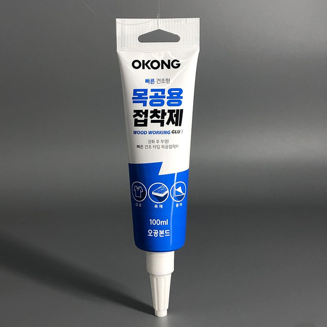오공 목공용 접착제 100ml 빠른 건조형 벽지 풀 본드 DIY 벽면 접착 보수용품, 1개