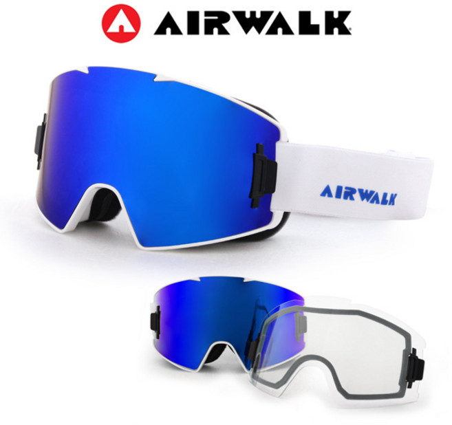 에어워크 성인용 고글 AW-624, 화이트 블루, 1개
