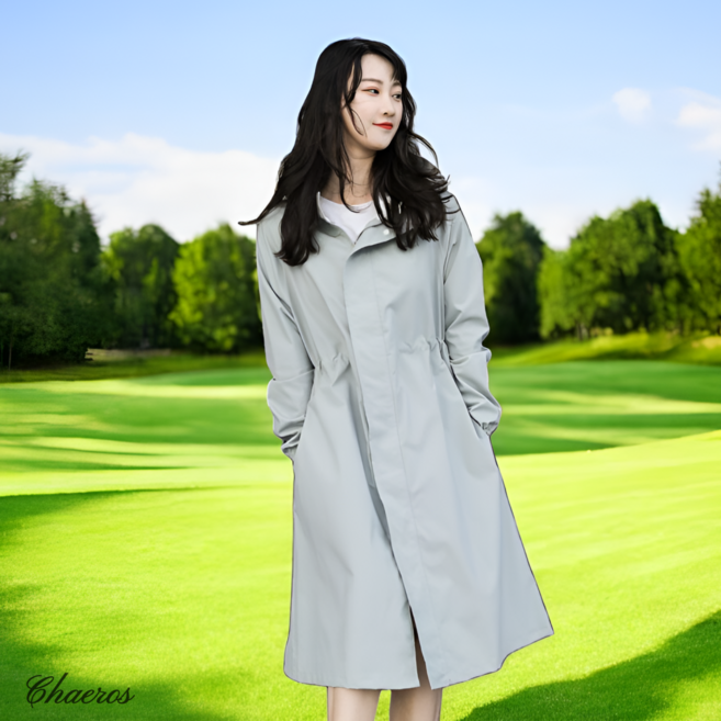 채로스 여성용 프리미엄 골프 비옷 레인코트 바람막이, 1개, 민트