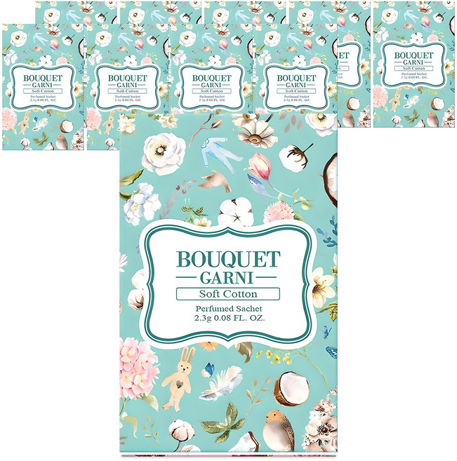 부케가르니 퍼퓸드 샤쉐 옷장방향제 본품, 2.3g, 10개, 소프트코튼