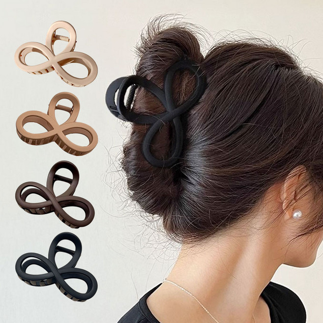 심플리본 무광올림머리 헤어집게 중형 4종세트