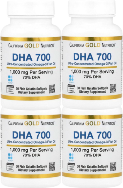 캘리포니아 골드 뉴트리션 오메가3 프리미엄 피쉬 오일 2200mg 100정, 4개, 30정