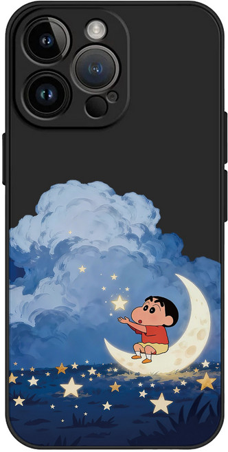몽환적으로 달 위에 앉아 있는 짱구 아이폰 갤럭시 폰케이스
