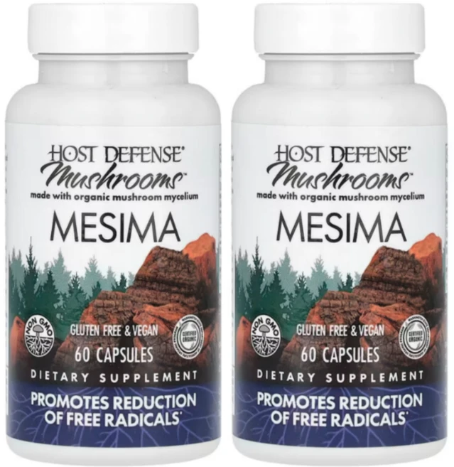Host Defense 유기농 메시마(상황버섯) 균사체 캡슐, 2개, 60정 - 쿠팡