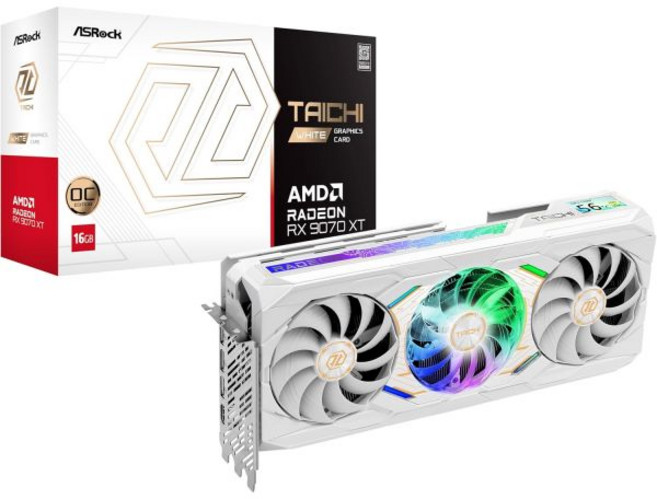 에이스락 Radeon RX 9060 XT 챌린저 16GB 오버클럭 그래픽 카드 AMD RDNA 4 아키텍처 GDDR6 PCIe 5.0 이중 팬 무소음 0dB 냉각 LED 표시등, RX 9070 XT 16G, Taichi White