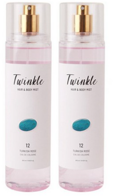 트윙클 터키쉬 로즈 헤어 앤 바디미스트 장미향, 2개, 250ml