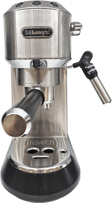 드롱기 반자동 커피머신 뉴데디카 EC685 최신형 에스프레소 라떼 [국내정식 AS], 스테인리스 스틸