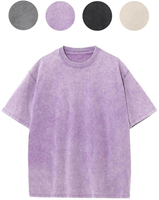 피그먼트 워싱 빈티지 순면100% 16수 무지 반팔티 오버핏 S-5XL[에이비씨홈]