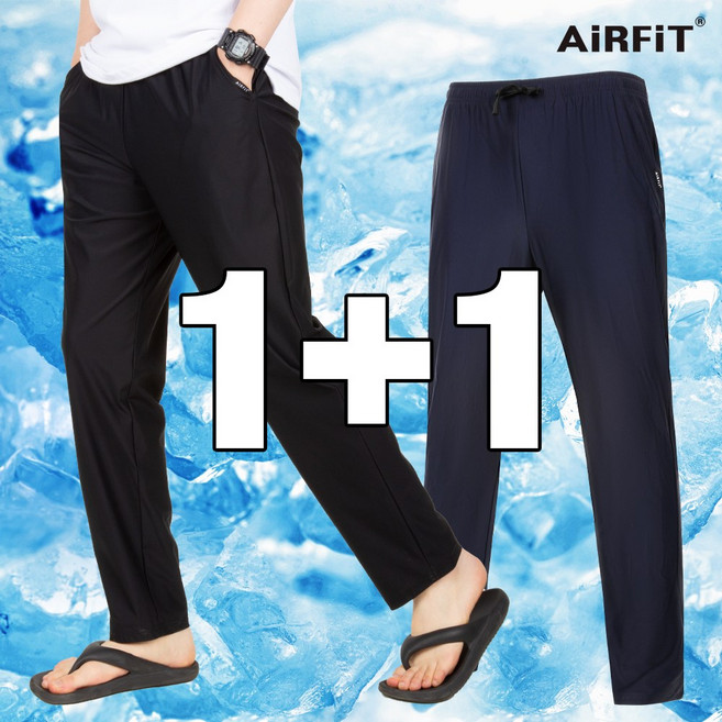 1+1 에어핏 쿨 밴딩 일자 팬츠 냉감 남녀공용