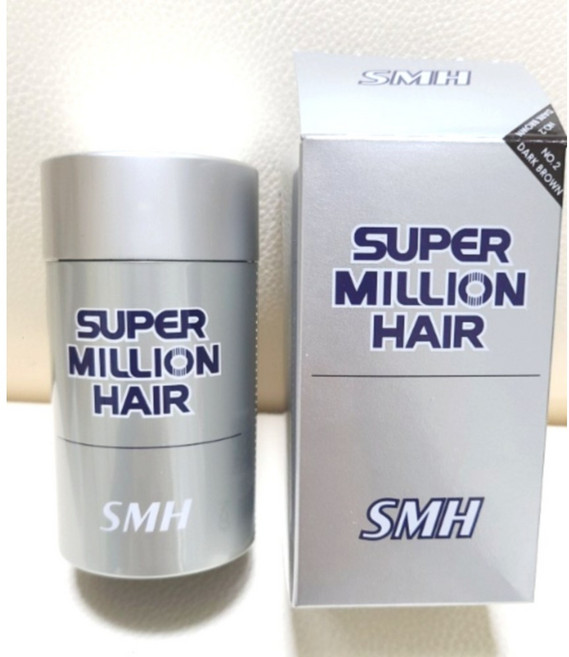 슈퍼밀리언헤어 흑채 옆머리 정수리 새치 흰머리 탈모, 다크브라운25g, 3개