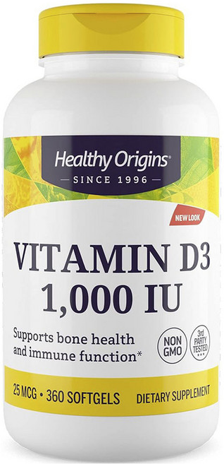 헬시오리진스 비타민 D3 1000 lU 소프트젤, 1개, 360정