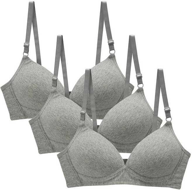 속맘 숨쉬는노와이어 브라 3매세트 저중심 여성브라 브래지어