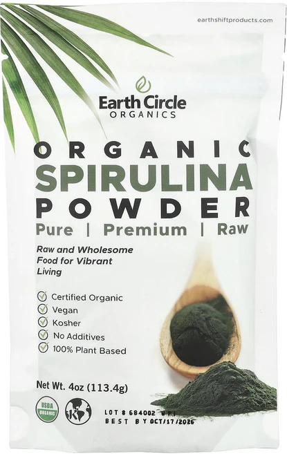 Earth Circle Organics 유기농 스피룰리나 분말 113g (4oz), EarthCircleOrganics유기농스피룰리나분말1, 1개 - 쿠팡
