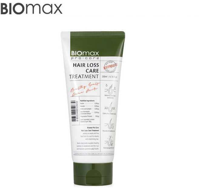 바이오맥스 무실리콘 단백질 트리트먼트 헤어팩, 1개, 200ml