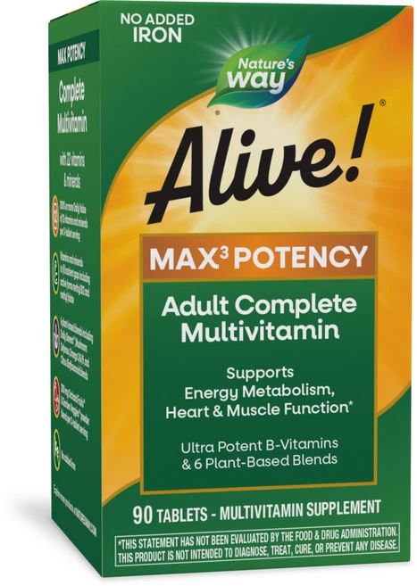 Nature's Way 얼라이브! 맥스 3 데일리 멀티-비타민 타블렛, 90정, 1개 - 쿠팡