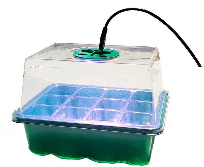 식물성장 조명등 온실 트레이 화분 세트 (12구 / Micro 5핀 전원형) LED Grow Light Greenhouse Tray Set, 1개