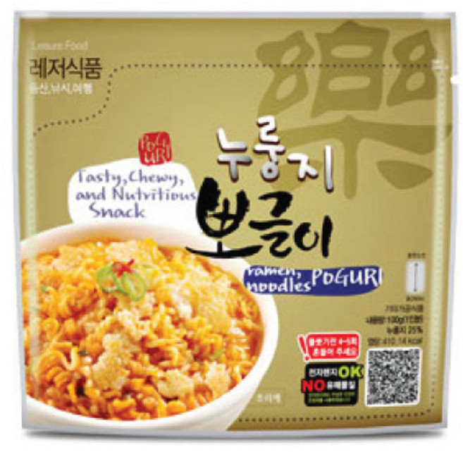 레저식품 누룽지뽀글이 전투식량 비상식량 라면밥 간편식사, 100g, 1개