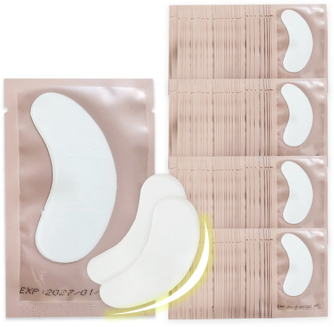 뷰티이너스 속눈썹 연장 펌 눈가 라운드 아이패치, 200개, 핑크