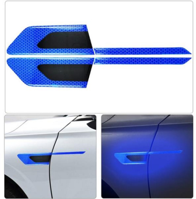 숏네일팁 자동차 펜더 후드 범퍼 반사 데칼 안전 경고 스트라이프 스티커 보호 바디 장식 범용, 1개, 05 B 2Sets-Blue