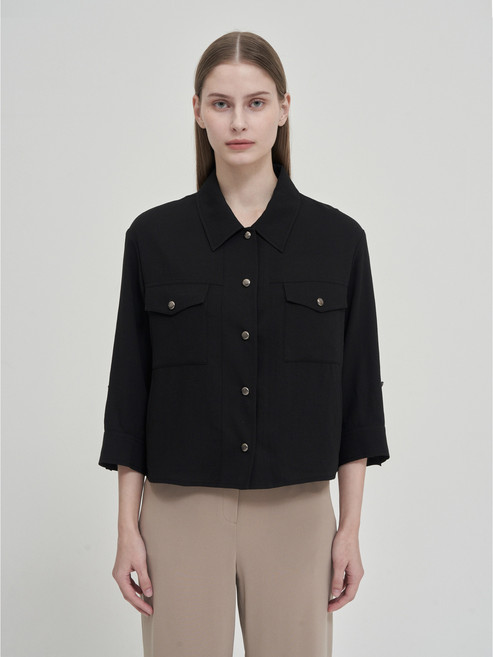 올리비아로렌 스탠카라 크롭 자켓 VVCFU5M4271