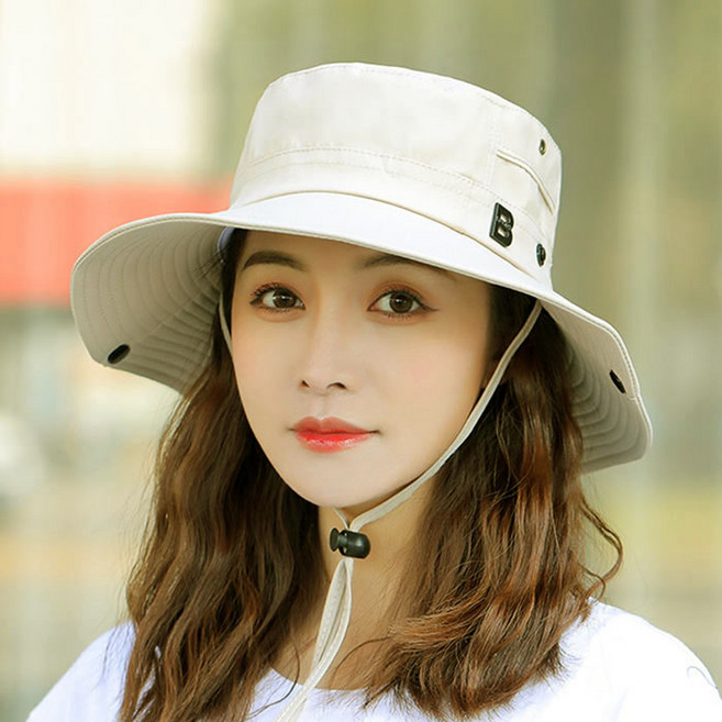 B 여성 등산모자 햇빛가리개 사파리 모자, 02 아이보리