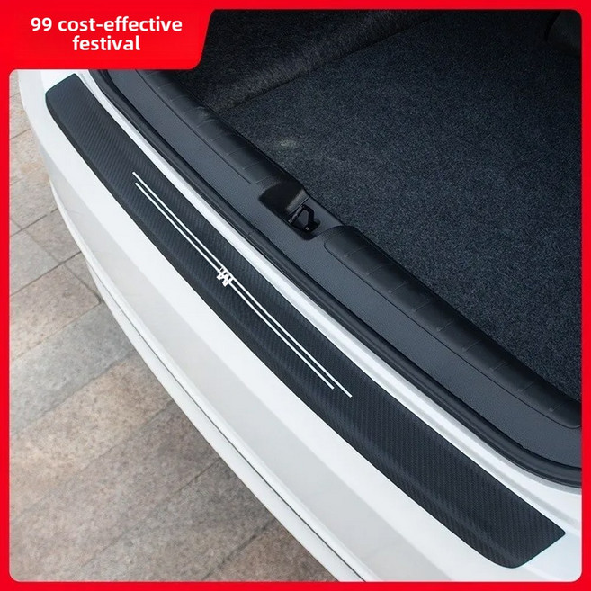 카시트매트 자동차 탄소 시트 보호 장식 백 보호대 킥 보더 크로스 문짝 유니버설 아마존 트렁크 베스트셀러 섬유, BYD-가죽 리어 가드 스트립 1 팩, 1개