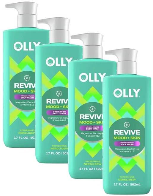 올리 리바이브 무드 스킨 마그네슘 전해질 비타민B12 함유 바디워시 OLLY Revive Mood+skin Bodywash, 4개, 502ml - 쿠팡