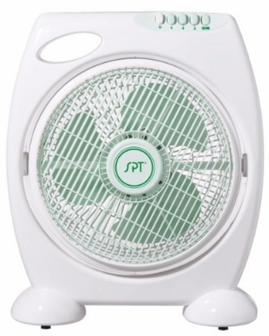 尚朋堂10吋箱型電扇 台灣製造 箱型電風扇 電風扇 涼風扇 節能省電 輕巧好收納 SF-1095, 尚朋堂 10吋箱型電扇, 白配森林綠