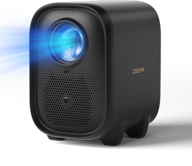 Zeemr Q1 Pro 휴대용 빔프로젝터 800ANSI 루멘 자동 키스톤 돌비 스피커 가정용 200인치 4K 스마트 TV 미니빔, Linux OS, 검정