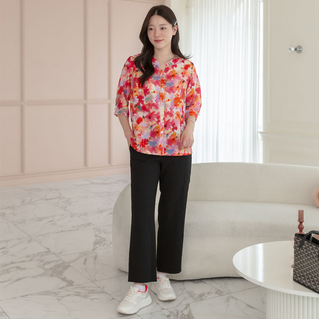 여성 여름 인견 파스텔 블라우스 빅사이즈 엄마옷 쿨링 냉감