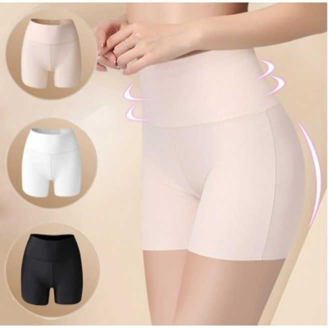 여성사각팬티 하이웨스트팬티 보정팬티 복부 치마 심리스 면 블랙L