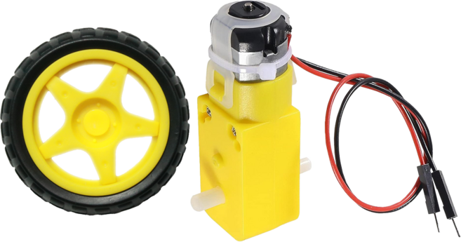 아두이노 TT 모터 200RPM DC 기어드 모터 with 바퀴 세트 D19-1, 1개