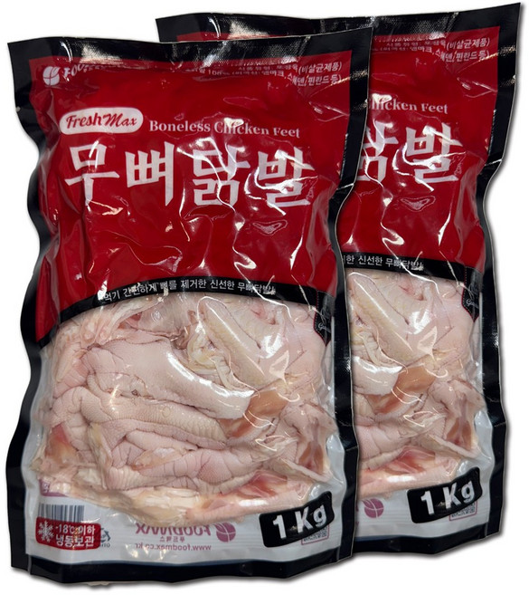 푸드맥스 닭발 원료 무뼈닭발, 1kg, 2개